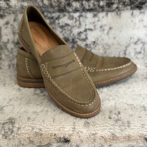 Sperry Olive Green Penny Loafers